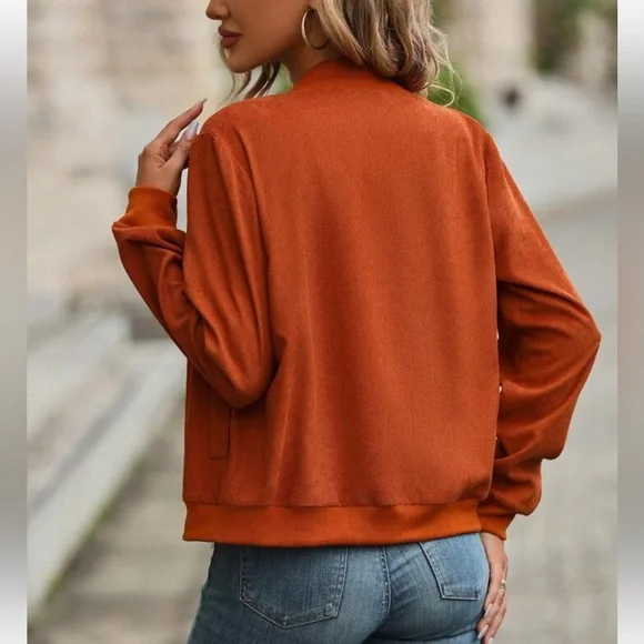 SHEIN Jackets Coats Shein Womens Bomber Jacket X Rust Burnt